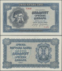 Deutschland - Nebengebiete Deutsches Reich: Serbische Nationalbank, 20 Dinara 1942, Ro.606, P.28 in kassenfrischer Erhaltung: UNC. Selten!
 [differen...
