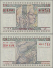 Deutschland - Nebengebiete Deutsches Reich: Saar, 10 Mark 1947, Ro.870, P.6, senkrechter Mittelbug, leicht bestoßene Ecke oben links, winzige Flecken,...
