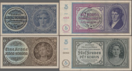 Deutschland - Nebengebiete Deutsches Reich: Nationalbank für Böhmen und Mähren, Lot mit 30 Banknoten, Serien 1940-1944, dabei 3x 1 Krone (Ro.556a,b, P...
