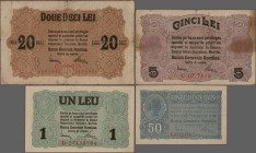 Deutschland - Nebengebiete Deutsches Reich: Banca Generala Romana, Lot mit 16 Banknoten, o.D.(1917-20), dabei 4x 25 Bani (Ro.472a,b, P.M1, F- bis aUNC...