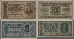 Deutschland - Nebengebiete Deutsches Reich: Zentralnotenbank Ukraine 1942, Lot mit 18 Banknoten, dabei 3x 1 Karbowanez (Ro.591, P.49, F+ bis XF), 2x 5...