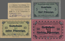 Deutschland - Konzentrations- und Kriegsgefangenenlager: Lechfeld, Bayern, Kriegsgefangenenlager, 5, 10, 50 Pfge., 1, 2, 5 Mark, 15.11.1916, entwertet...