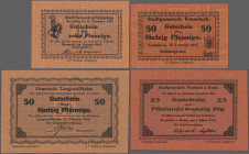 Deutschland - Notgeld - Bayern: Kleingeld, nettes Lot von 18 meist frühen Scheinen 1917 aus Berneck (7), Hemau (Anschütz, 3), Krumbach (4), Langenalth...