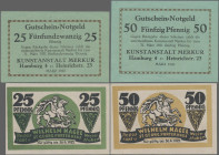 Deutschland - Notgeld - Hamburg: Hamburg, Wilhelm Hagel, St. Georg Porterhaus, 25, 50 Pf., o. D. - 30.6.1922, Kunstanstalt Merkur, 25, 50 Pf., März 19...