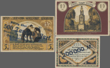 Deutschland - Notgeld - Hamburg: Hamburger Stadtteile, Doublettenbestand von 280 Scheinen, dabei 38 Kleingeldscheine (mit je 4 x Blankenese Gösch und ...
