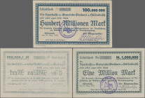 Deutschland - Notgeld - Rheinland: Hülsenbusch, Gemeinde Gimborn, 1 Mio., 20 Mio. Mark, 20.8.1923, Lohnschecks auf Sparkasse, unterschiedliche Formate...