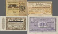 Deutschland - Notgeld - Rheinland: Hochinflation, sehr umfangreicher Bestand von 1174 Scheinen überwiegend des nördlichen Rheinlandes, meist in Hüllen...