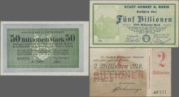 Deutschland - Notgeld - Rheinland: Billionenscheine, nettes Lot mit 27 Scheinen aus Cronenberg, Dinslaken, Düsseldorf, Duisburg, Honnef und Ründeroth,...