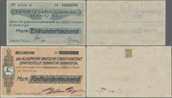 Deutschland - Notgeld - Sachsen: Sebnitz, 11 Scheine der Hochinflation, mit Stadt 50 Mrd. Mark, Papierfabrik 500 Tsd. Mark, ADCA 100, 500 Tsd., 2, 5, ...
