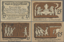 Deutschland - Notgeld - Sachsen-Anhalt: Neinstedt, Gemeinde, 6 x 75 Pf., September 1921, kleines Format 77 x 53 mm, dunkelbrauner Unterdruck, dabei Bi...