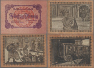 Deutschland - Notgeld - Schleswig-Holstein: Halebüll, Gemeinde, 6 x 50 Pf., 1921, vs. rot, rs. braun, Erh. I, total 6 Scheine
 [differenzbesteuert]