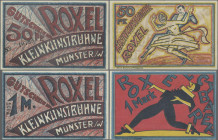 Deutschland - Notgeld - Westfalen: Münster, Kleinkunstbühne Roxel, 50 Pf., 1 Mark, o. D., Druckfirma 26 mm, No KN, ohne Stempel, Erh. I, total 2 Schei...