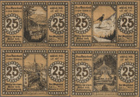 Deutschland - Notgeld - Ehemalige Ostgebiete: Reinerz, Schlesien, Stadt, 6 x 25 Pf., 6 x 50 Pf. 1.7.1921, Erh. I, total 12 Scheine
 [differenzbesteue...