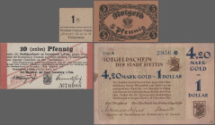 Deutschland - Notgeld - Ehemalige Ostgebiete: Hinterpommern, umfangreicher Dublettenbestand von über 800 Scheinen, überwiegend eingehüllt und nach Kat...