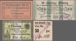Deutschland - Notgeld - Ehemalige Ostgebiete: Kleingeldscheine, hübscher Altbestand von gut 200 Scheinen ab 1917 mit einigen besseren Ausgaben aus Bär...