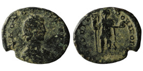 Honorius. (393-395 AD). Follis.Obv: DN HONORIVS PF AVG. pearl-diademed bust of Honorius right. Rev: GLORIA ROMANORVM. Honorius standing right holding ...
