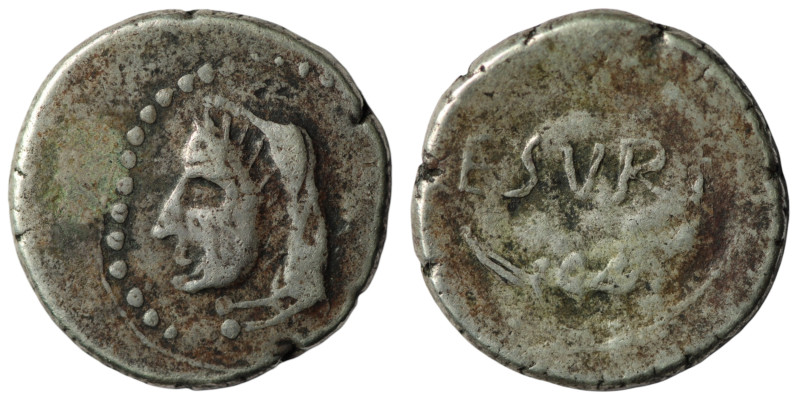 Spanish barbar-struck of Julius Caesar. (late 1st Cenutry BC) AR (16mm, 2,41g). ...