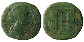 Diva Faustina II. (175 AD) Æ Sesterz. Rome. Obv: DIVA FAVSTINA PIA. draped bust right. Rev: CONSECRATIO. altar. 28mm, 20,55g
