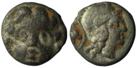 Pisidia. Selge. (350-300 BC) AR Obol. Obv: facing gorgoneion. Rev: helmeted head of Athena left. 9mm, 0,74g