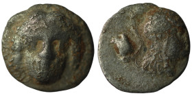 Pisidia. Selge. (350-300 BC) AR Obol. Obv: facing gorgoneion. Rev: helmeted head of Athena left. 10mm, 0,79g