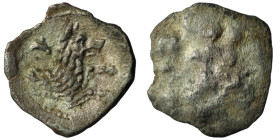 Lykaonia. Laranda. (324-323 BC) AR Obol. Obv: Baaltras seated left. Rev: forepart of wolf right. 11mm, 0,50g