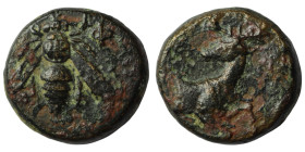 Ionia. Ephesos. (202-133 BC) Bronze Æ. Obv: bee. Rev: deer in front of palm tree. 11mm, 1,97g