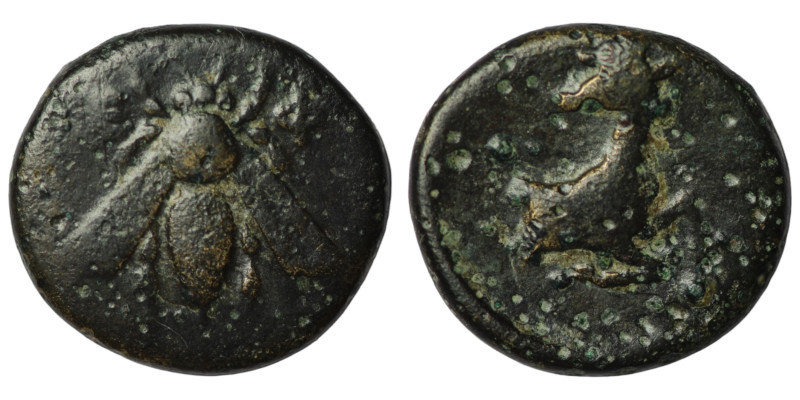 Ionia. Ephesos. (202-133 BC) Bronze Æ. (11mm, 1,20g) Obv: bee. Rev: deer in fron...