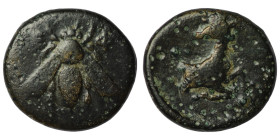 Ionia. Ephesos. (202-133 BC) Bronze Æ. (11mm, 1,20g) Obv: bee. Rev: deer in front of palm tree. 13mm, ^1,79g