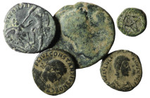 Lot of 5 roman bronze coins. sold as seen, no return.