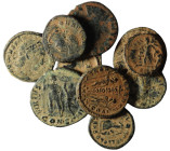 Lot of 10 Roman bronze Follis. artifcial sandpatina. sold as seen, no return.