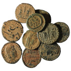 Lot of 10 Roman bronze Follis. artifcial sandpatina. sold as seen, no return.