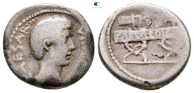 Octavian 42 BC. Military mint moving with  Octavian in Italy. Denarius AR