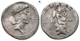 Octavian 32-31 BC. Rome. Denarius AR