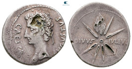 Augustus 27 BC-AD 14. Spanish mint (Colonia Caesaraugusta?). Fourreé Denarius Æ