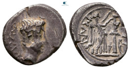 Augustus 27 BC-AD 14. Spanish mint (Emerita). Quinarius AR