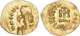 CONSTANT II et ses fils (659-668)
Trémissis : Buste diadémé & cuirassé de Constans à droite - R/: Croix potencée sur pied (DO 45)
 - TTB 45 (TTB++)...