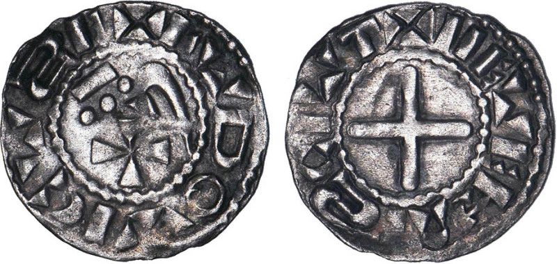 NIVERNAIS
Comté, Anonymes (1050-1100) : Denier d'argent
 - TTB 45 (TTB++)
Rar...
