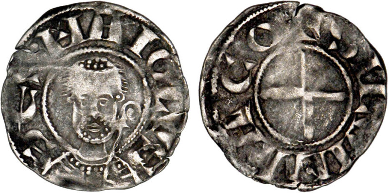 BOURBONNAIS
Prieuré de Souvigny, anonymes : Denier d'argent, crosse à droite, c...