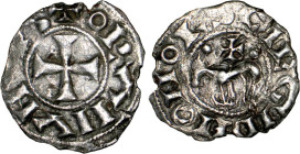 LANGUEDOC
Comté de St-Gilles, Raymond V (1148-1194) : Denier d'argent
 - TTB 35 (TTB)
Rarissime !!!


B 732, DF 1584, P 81-16
ST-GILLES - ARGEN...