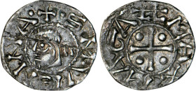 DAUPHINÉ
Archevêché de Vienne, anonymes (vers 1150-1200) : Denier d'argent, variété aux 4 globules
 - TTB 45 (TTB++)
Rare en l'état !


B 1045, ...