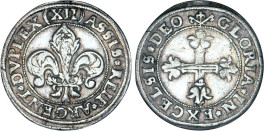 ALSACE
Strasbourg, monnaies municipales : Dreibatzner (1/2 Dickpfenning), variété "XII" initial
 - TTB 40 (TTB+)



B 1349
STRASBOURG - ARGENT ...