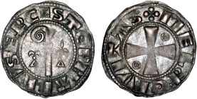 CHAMPAGNE
Evêché de Meaux, Etienne de la Chapelle (1161-1171) : Denier d'argent
 - TTB 40 (TTB+)
Rare !


B 1776, P 139-21
MEAUX - ARGENT - 1,1...