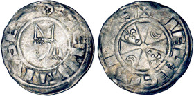 CHAMPAGNE
Evêché de Meaux, Etienne de la Chapelle (1161-1171) : Denier d'argent, var. étoile à 6 branches dans le "O" initial à l'avers
 - TTB 35 (T...