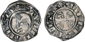 CHAMPAGNE
Evêché de Meaux, Etienne de la Chapelle (1161-1171) : Denier d'argent, var. "+" dans le "O" initial à l'avers
 - TTB 40 (TTB+)
Rare !

...