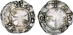PICARDIE
Abbaye de Corbie, annonymes : Denier d'argent, variété
 - TTB 40 (TTB+)
Très Rare !!


B 1910v, P 152-19v
CORBIE - ARGENT - 0,99g
 --...
