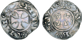 PICARDIE
Comté d'Amiens, la cité : Denier d'argent, variété à la croix cantonnée d'1 croissant
 - TTB 35 (TTB)
Rare !


B 1914, P 149-6v
AMIENS...