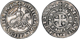 HAINAUT
Comté, Marguerite de Constantinople (1244-80) : Petit gros d'argent au cavalier galopant
 - TTB 40 (TTB+)
Rare !


B 2087
 - ARGENT - 2...