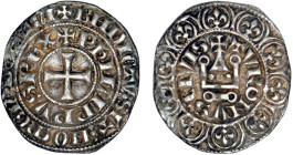 PHILIPPE IV le Bel (1285-1314)
Maille tierce à l'O rond, variété
 - TTB 40 (TTB+)
Rare !


D 219d
 - ARGENT - 1,24g
 -------------------------...