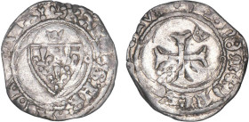 CHARLES VII le Victorieux, 2e période (1436-1461)
Petit blanc à la couronne, 3e émission
 - TTB 35 (TTB)
° 6e : Tours - Rare !


D 520b
TOURS -...