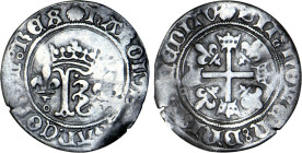 CHARLES VIII l'Affable (1483-1498)
Petit karolus
 - TTB 30 (TTB-)
Coquille : Dijon - Très Rare !!


D 594, GR1 74
DIJON - BILLON - 1,43g
 ----...